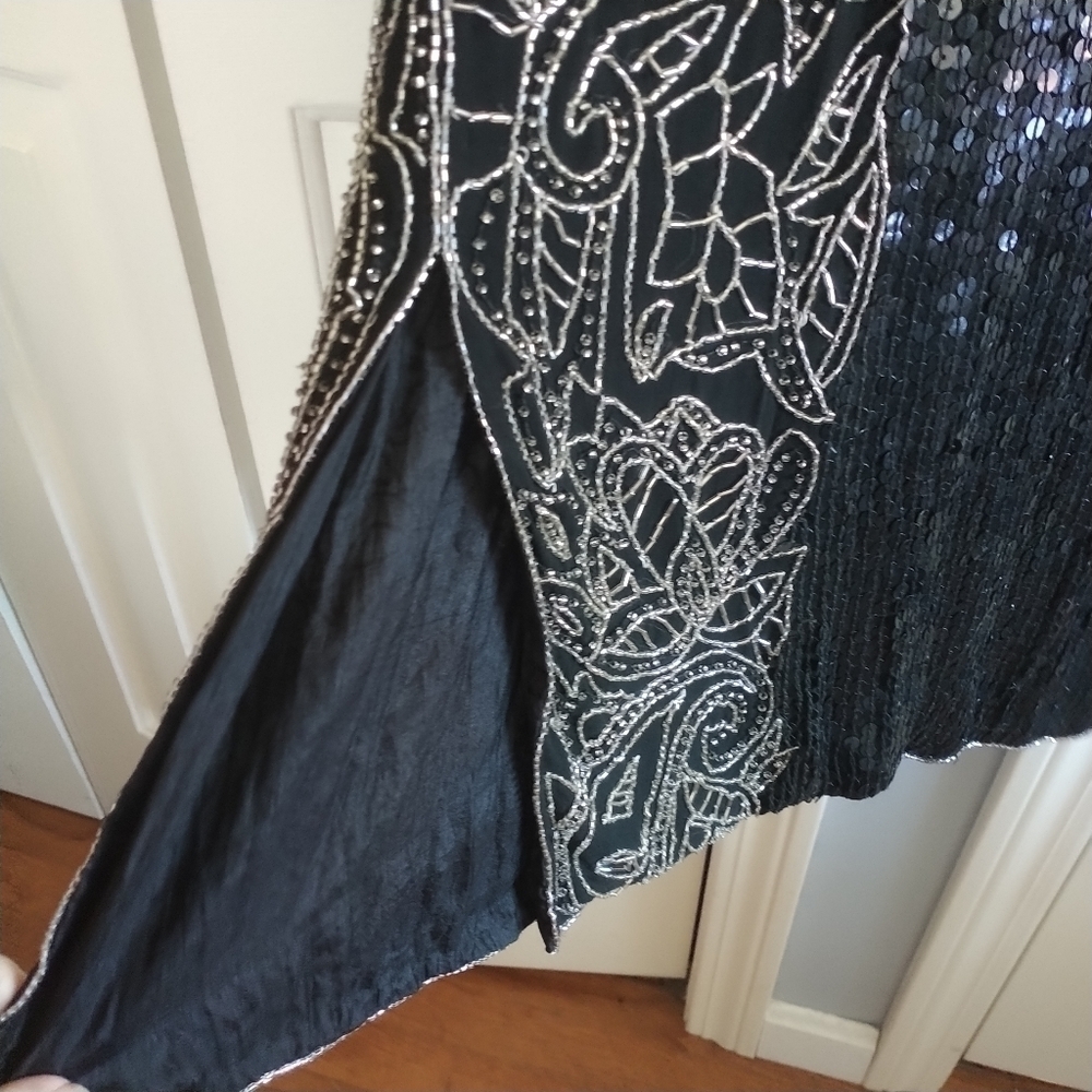 Joseph Le Bon Paris Hong Kong New York Black Sequins & Beaded Vintage Dress 12 - Picture 4 of 11